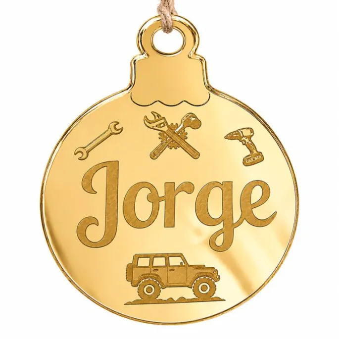 Bola personalizada grabada para árbol de Navidad - Mecánico