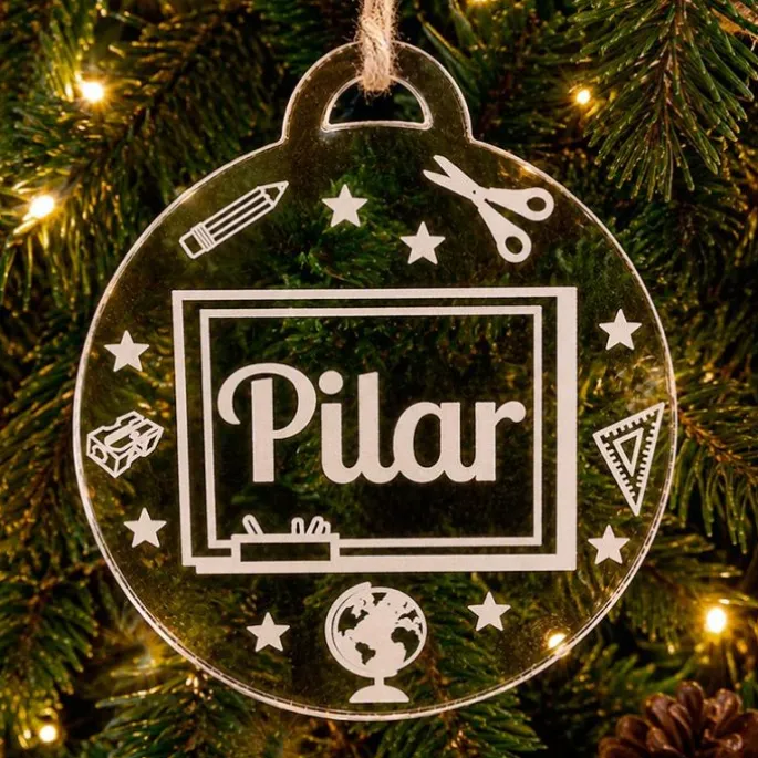 Bola personalizada grabada para árbol de Navidad - Profe
