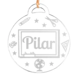 Bola personalizada grabada para árbol de Navidad - Profe