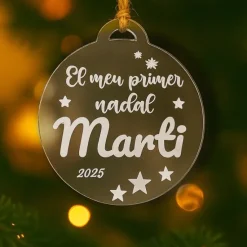 Bola personalizada grabada para árbol de Navidad - Mi primera Navidad
