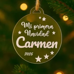 Bola personalizada grabada para árbol de Navidad - Mi primera Navidad