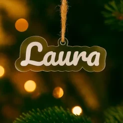 Bola personalizada grabada para árbol de Navidad - Nombre