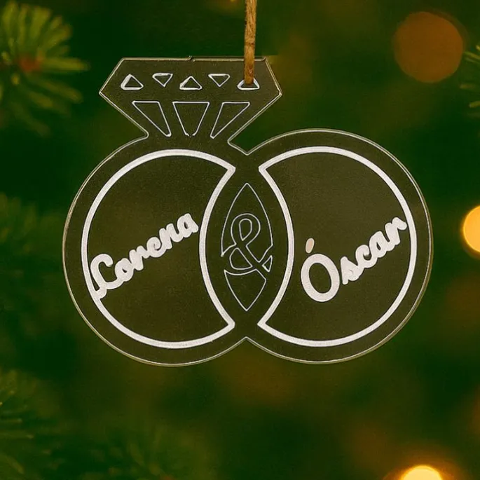 Bola personalizada grabada para árbol de Navidad - Alianzas con nombres