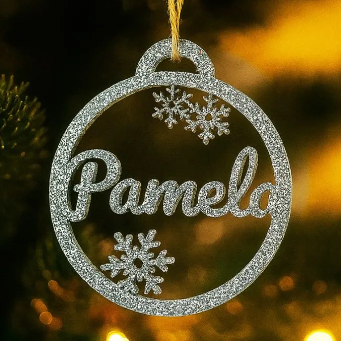Bola personalizada para árbol de Navidad - Copos de nieve