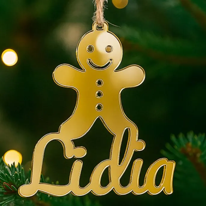 Bola personalizada para árbol de Navidad - Muñeco jengibre