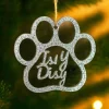 Bola personalizada para árbol de Navidad - Huella de mascota