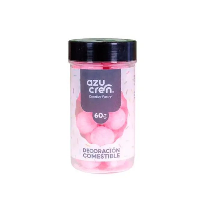 Bolas de azúcar con purpurina rosa bebé 60 g - Azucren