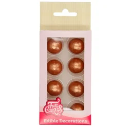 Bolas de chocolate con purpurina bronce (8) - Sin gluten - Funcakes