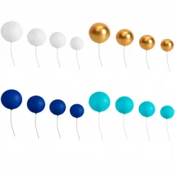 Bolas decorativas azules, blancas y doradas (32) - Azucren