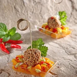 Boles rectángulo poliestireno aperitivos y postres (50) - Papstar + REGALO tenedores