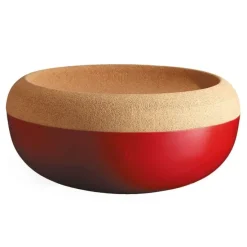 Bol frutero extra grande rojo con tapa de corcho 35 cm - Cerámica - Emile Henry