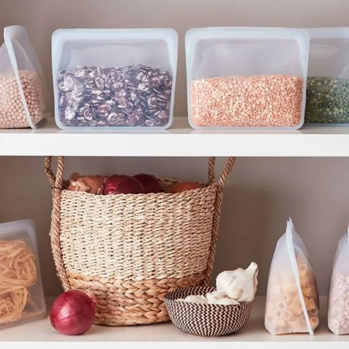 Bolsa ecológica reutilizable blanca con base Stand Up - Silicona - Stasher
