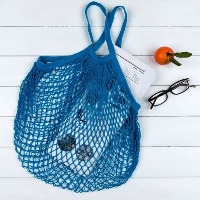 Bolsa para la compra de rejilla azul marino - Algodón orgánico - Rex London