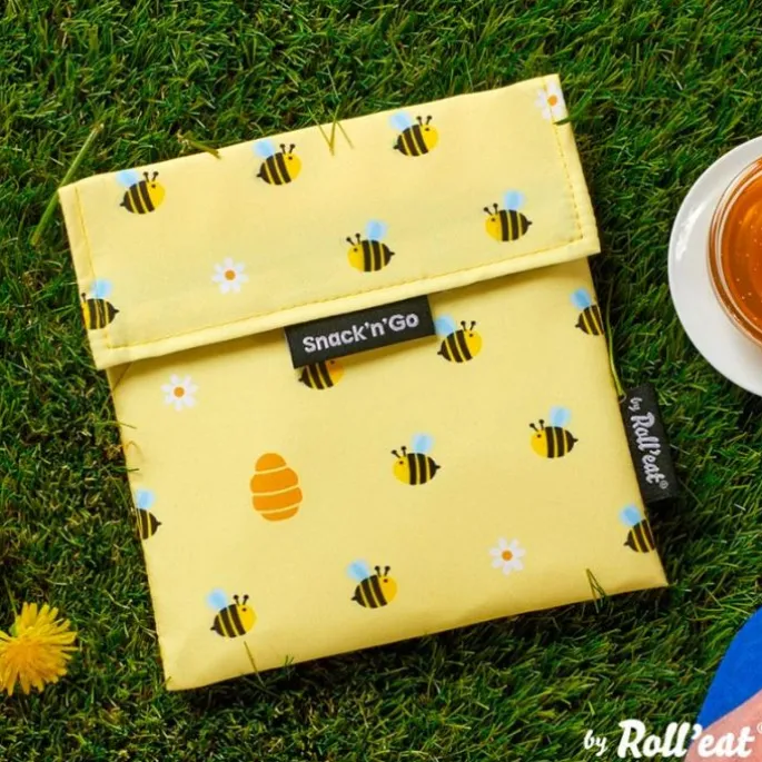 Bolsa reutilizable Bee Snack'n'Go Animals - Tela - Roll'eat