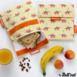 Bolsa reutilizable Dino Snack'n'Go Animals - Tela - Roll'eat