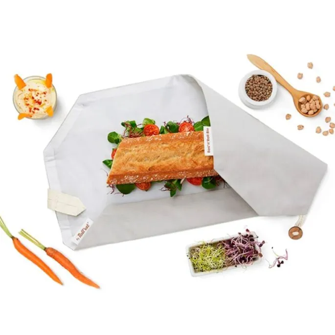 Bolsa reutilizable gris Boc'n'Roll Bio - Algodón orgánico - Roll'eat