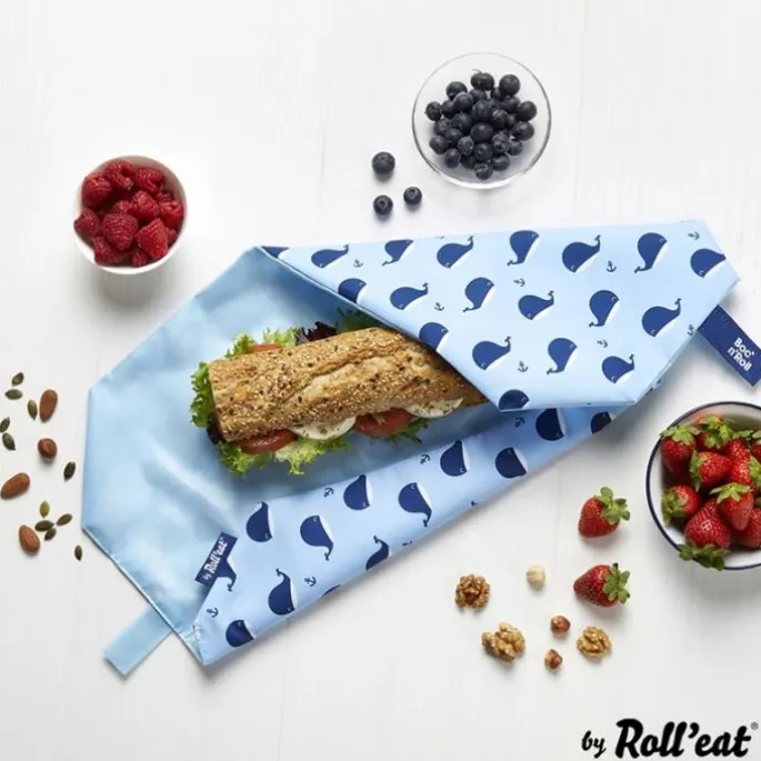 Bolsa reutilizable Whales Snack'n'Go Animals - Tela - Roll'eat