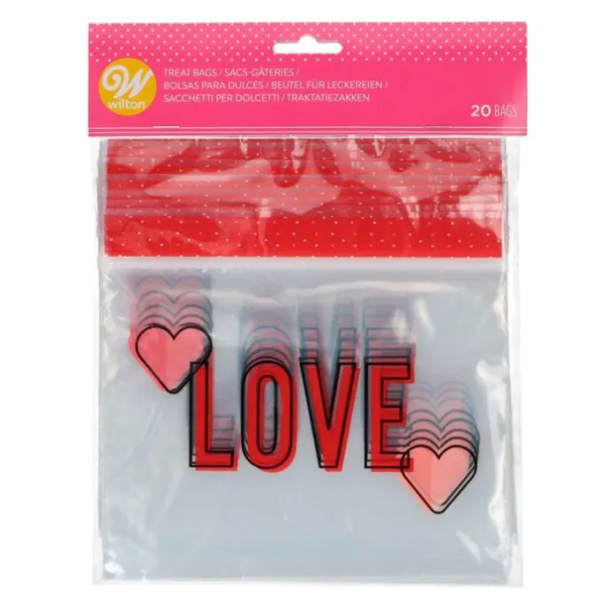 Bolsas cierre zip para dulces y caramelos corazones Love San Valentín (20) - Wilton