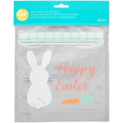 Bolsas con cierre zip para dulces y caramelos conejo Pascua (20) - Wilton