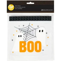 Bolsas con cierre zip para dulces y caramelos fantasmas (20) - Wilton