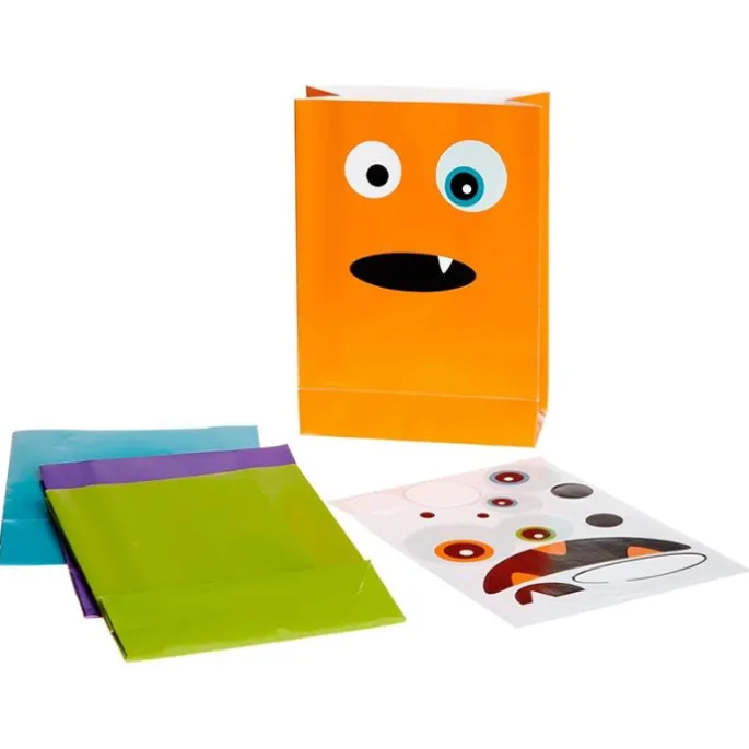 Bolsas de papel con pegatinas monstruos Halloween (4) - Wilton
