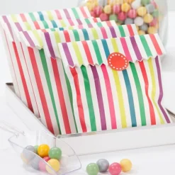 Bolsas de papel rayas multicolor (10) - Talking Tables