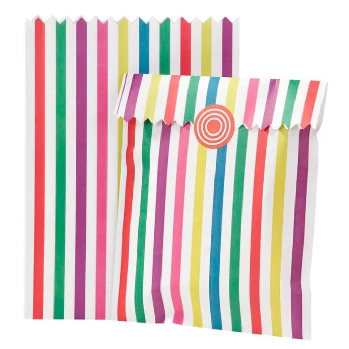 Bolsas de papel rayas multicolor (10) - Talking Tables