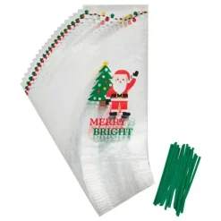 Bolsas para dulces y caramelos Papá Noel Navidad (20) - Wilton