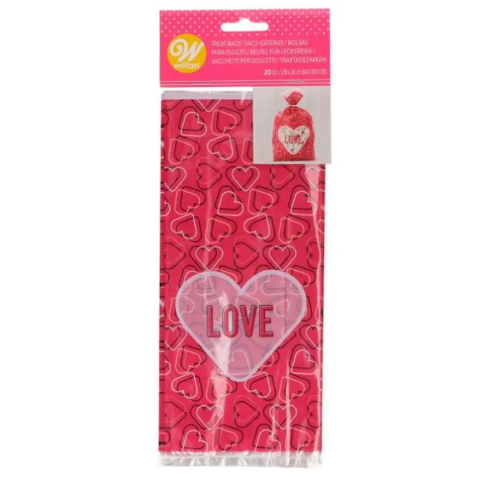 Bolsas para dulces y caramelos corazones Love San Valentín (20) - Wilton
