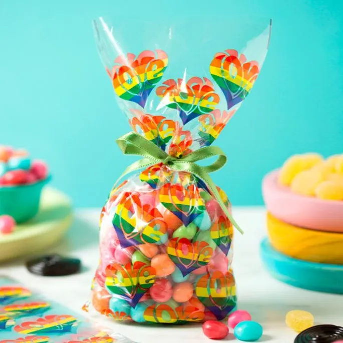 Bolsas para dulces y caramelos arcoíris love (20) - Decora