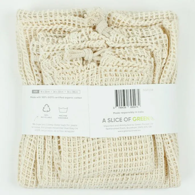 Bolsas para la compra de rejilla (3) - Algodón orgánico - A Slice of Green