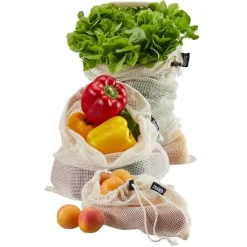 Bolsas para la compra de rejilla (3) - Algodón orgánico - Gefu