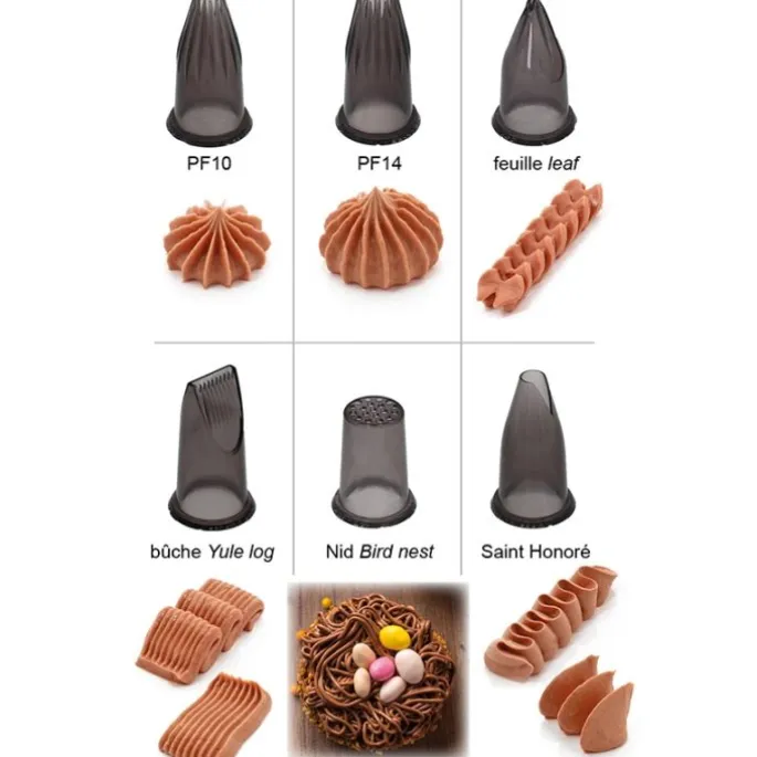 Boquillas para pistola galletas / churrera Le Tube Set Creatif (6) - De Buyer