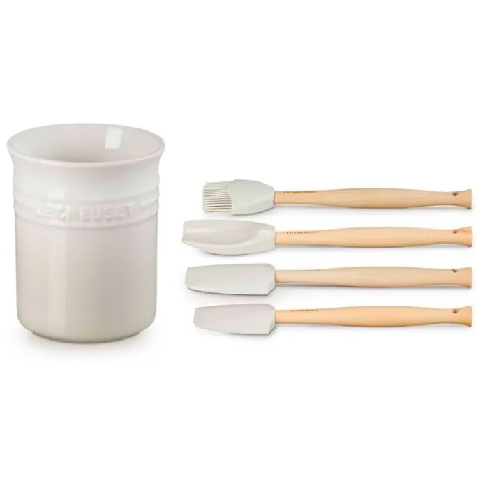 Bote con 4 espátulas Merengue - Cerámica de gres - Le Creuset