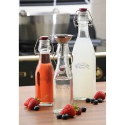 Botella de cristal cuadrada con cierre hermético 1 litro - Kilner