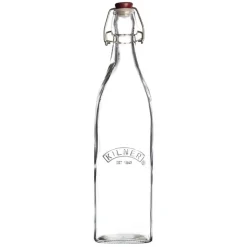 Botella de cristal cuadrada con cierre hermético 1 litro - Kilner
