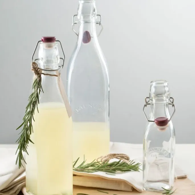 Botella de cristal cuadrada con cierre hermético 1 litro - Kilner