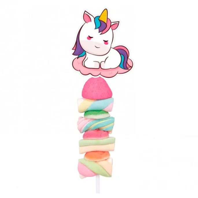Brocheta de gominolas unicornio