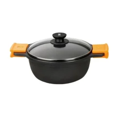 Cacerola antiadherente alta Efficient con tapa y asas 24 cm - Aluminio fundido - BRA