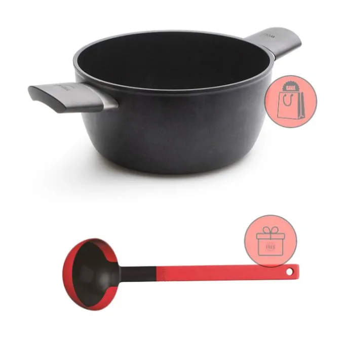 Cacerola antiadherente Saphir Eco Lite Inducción alta 20 cm - Aluminio fundido - Woll + REGALO cucharón