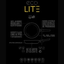 Cacerola antiadherente Saphir Eco Lite Inducción alta 20 cm - Aluminio fundido - Woll + REGALO cucharón