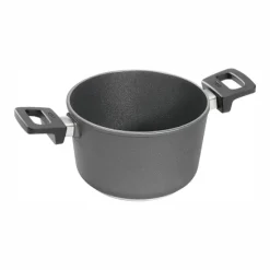 Cacerola antiadherente Titanium Nowo Inducción alta con tapa 24 cm - Aluminio fundido - Woll + REGALO paño