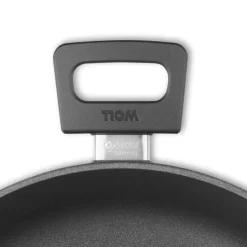 Cacerola antiadherente Titanium Nowo Inducción alta con tapa 24 cm - Aluminio fundido - Woll + REGALO paño