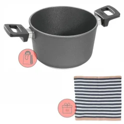 Cacerola antiadherente Titanium Nowo Inducción alta 28 cm - Aluminio fundido - Woll + REGALO paño