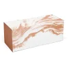 Caja blanca y bronce Borealis para tronco de Navidad 35 x 11 x 11 cm