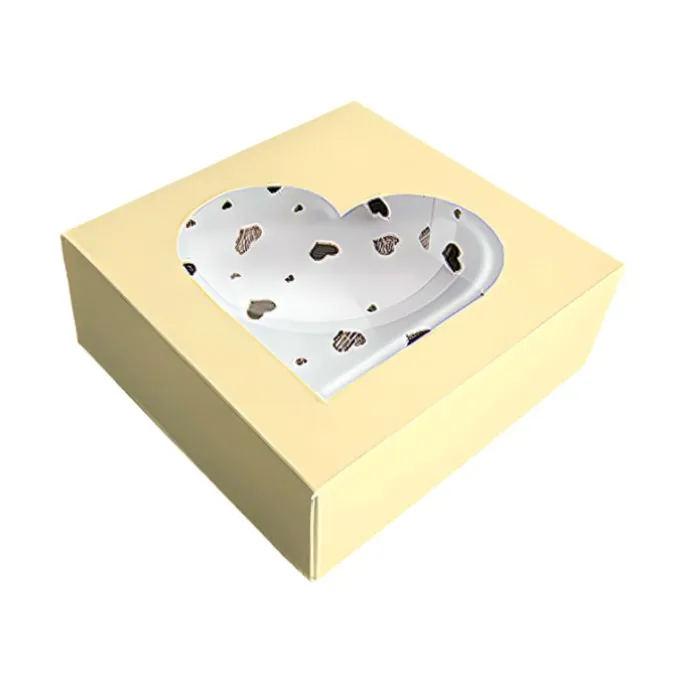 Caja corazones champán San Valentín 20 x 20 x 7,5 cm - Pastkolor