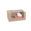 Caja 2 cupcakes kraft con ventana ECO-LINE 18,5 x 9,5 x 9 cm - House of Marie