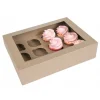 Caja 12 cupcakes kraft con ventana ECO-LINE 34 x 25 x 9 - House of Marie