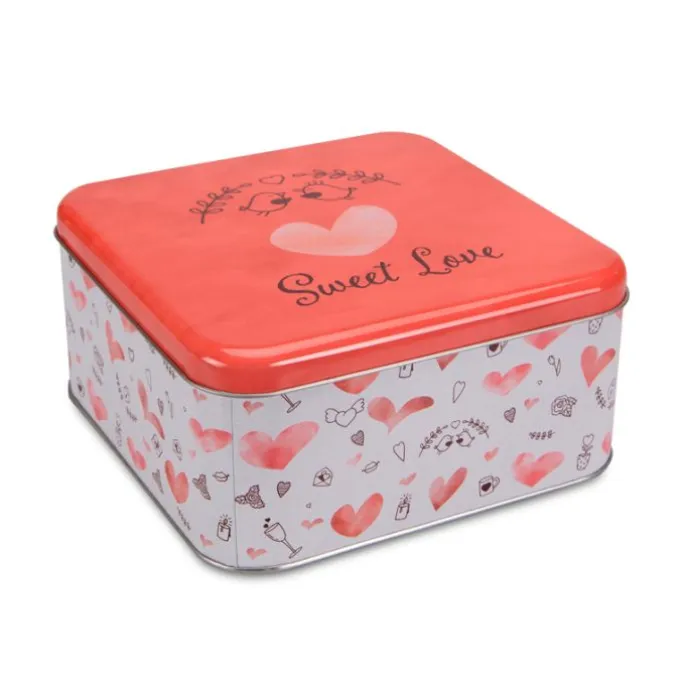 Caja de lata sweet love 16,5 x 16,5 x 8 cm - Städter
