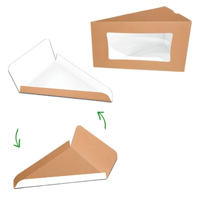 Caja kraft con base para porción individual 15,5 x 9 x 10 cm - Pastkolor